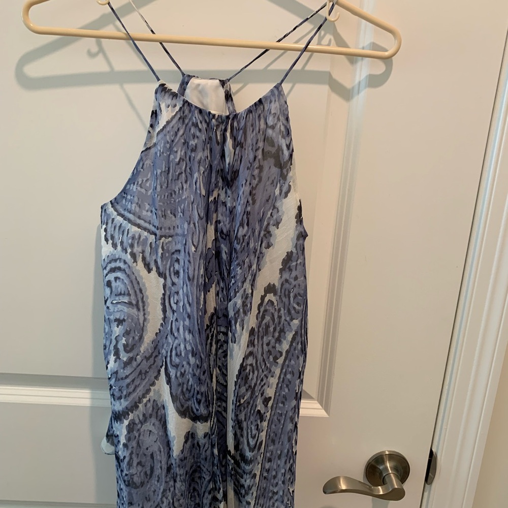 MILLY Paisley, blue and white silk top sleeveless size 4